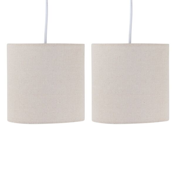 Set of 2 Natural Linen 15.5cm Table Lamp Shades