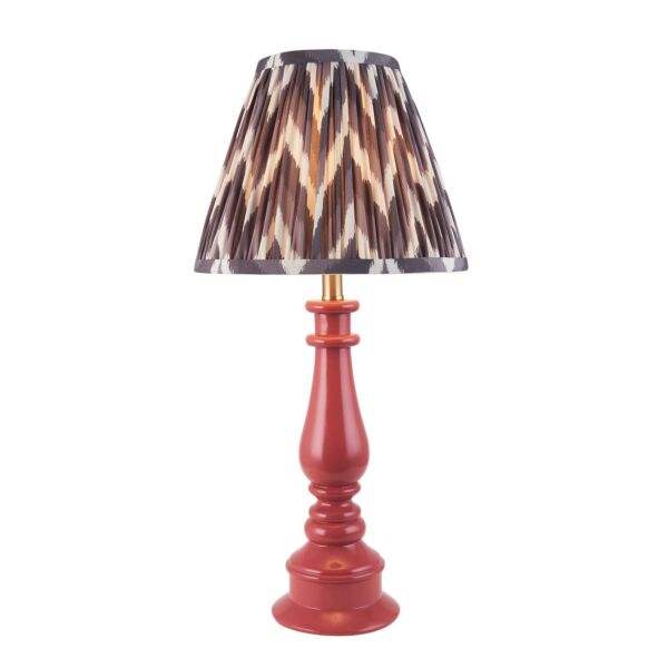 Endon Lighting - Myrtle & Zigzag 25cm - 116357 - Pink Warm Brass Grey Table Lamp With Shade