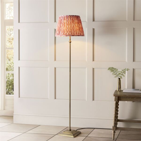 Endon Lighting - Lille - 118001 - Antique Brass Pink Floor Lamp
