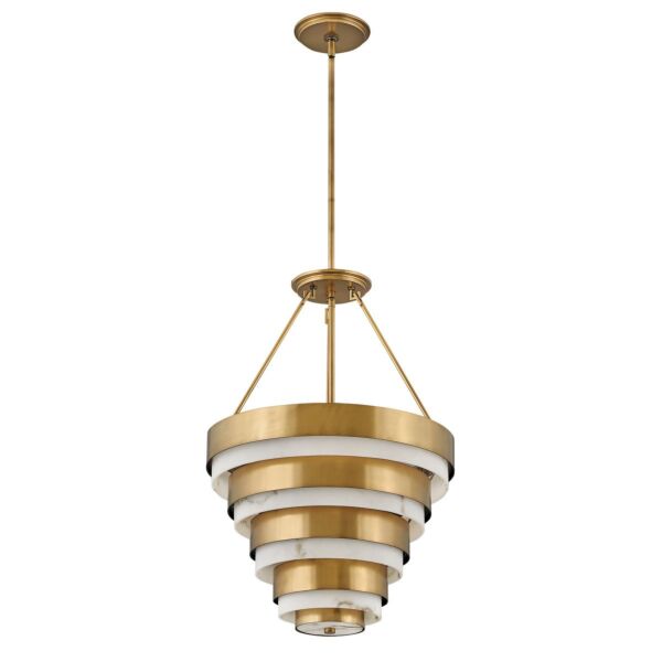 Quintiesse - Echelon - QN-ECHELON-4P - Heritage Brass 4 Light Ceiling Pendant Light