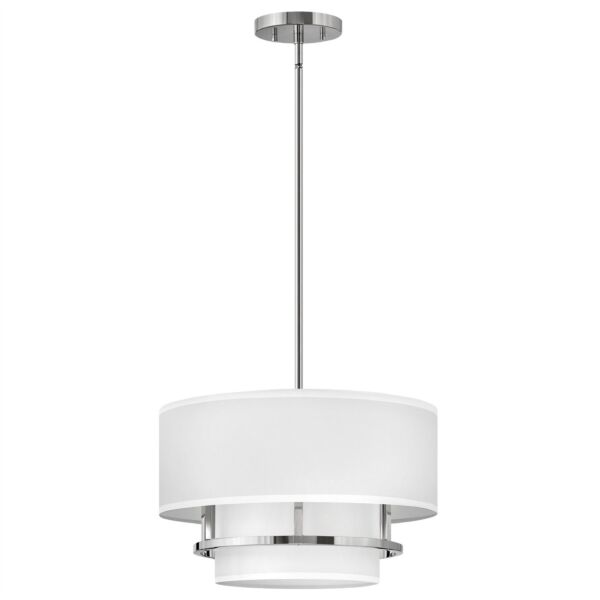 Hinkley Lighting - Graham - HK-GRAHAM-M-PN - Nickel 3 Light Flush Ceiling Light