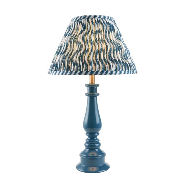 Endon Lighting - Myrtle & Ripple 30cm - 114930 - Blue Warm Brass Table Lamp With Shade