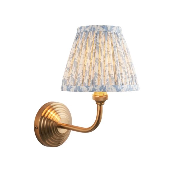 Endon Lighting - Obelisk Arc & Leaf 16cm - 115675 - Aged Brass Blue Wall Light
