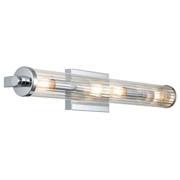 Quintiesse - Azores - QN-AZORES4-PC - Chrome Clear Glass 4 Light IP44 Bathroom Strip Wall Light
