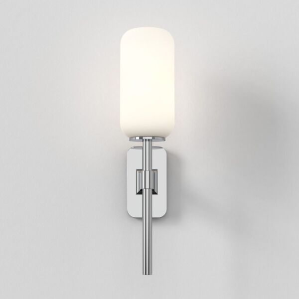 Astro Lighting - Tacoma Single 1429001 & 5036009 - IP44 Polished Chrome Wall Light with Opal Reed Glass Shade