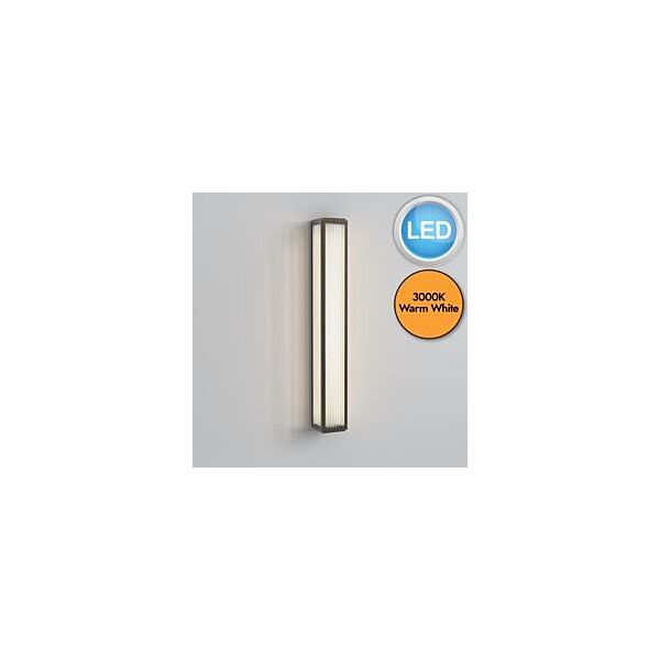 Astro Lighting - Boston - 1370012 - LED Bronze Clear Ribbed Glass IP44 Bathroom Strip Wall Light