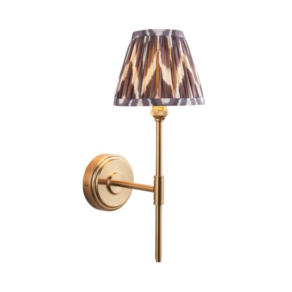 Endon Lighting - Step T Bar & Zigzag 16cm - 115759 - Aged Brass Grey Wall Light