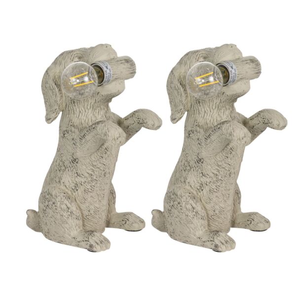 Set of 2 Rufus - Natural Dog Table Lamps