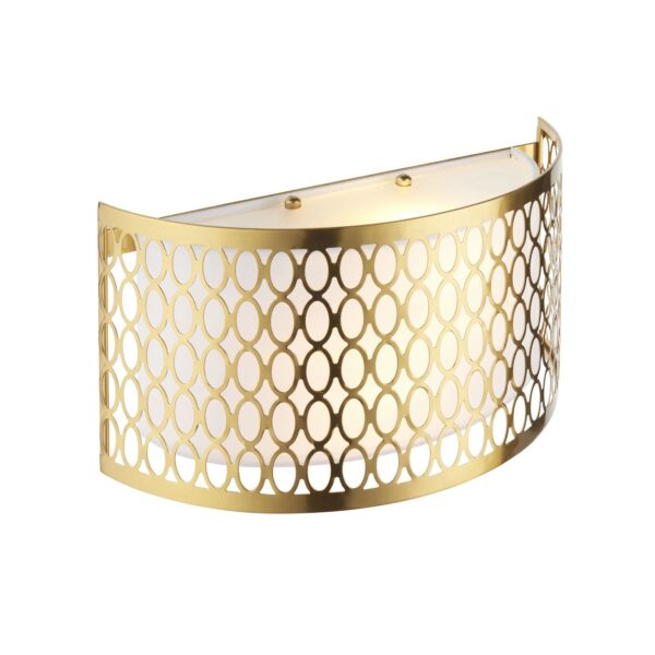 Endon Lighting - Cordero - 113423 - Gold Frosted Glass White 2 Light Wall Washer Light