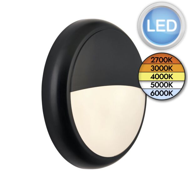 Saxby Lighting - Saxby HeroULTRA - 113961 & 113968 - LED Black Opal IP65 Outdoor Sensor Bulkhead Light