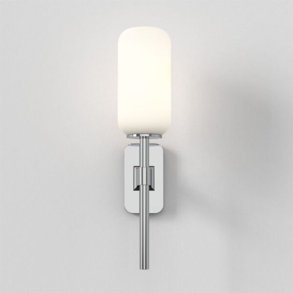 Astro Lighting - Tacoma Single 1429001 & 5036009 - IP44 Polished Chrome Wall Light with Opal Reed Glass Shade