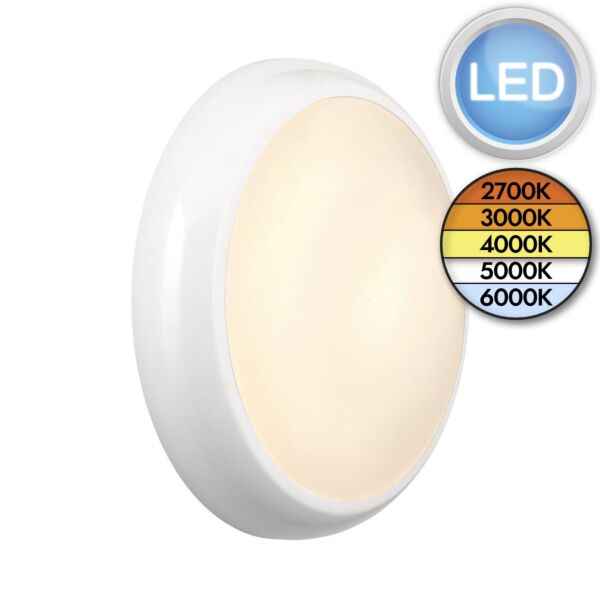 Saxby Lighting - Saxby HeroULTRA - 113961 - LED Matt White Opal IP65 Outdoor Sensor Bulkhead Light