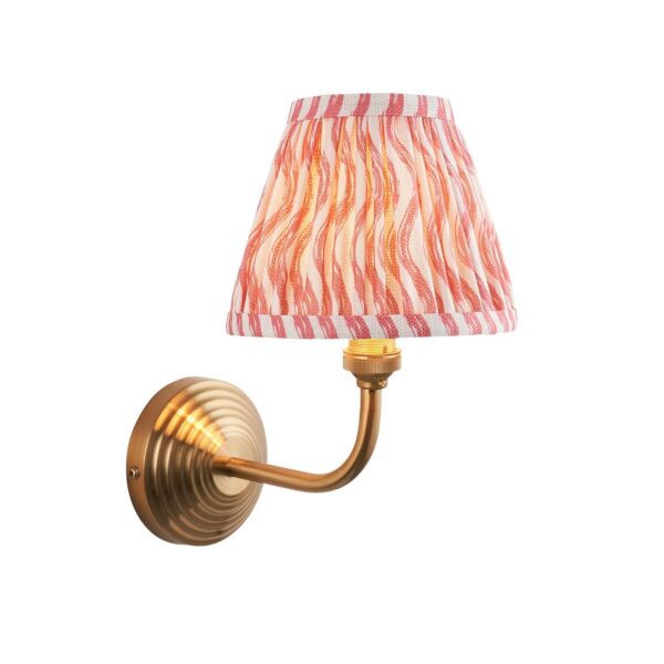 Endon Lighting - Obelisk Arc & Ripple 16cm - 115678 - Aged Brass Pink Wall Light
