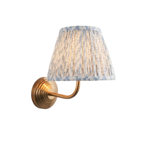 Endon Lighting - Obelisk Arc & Leaf 20cm - 116001 - Aged Brass Blue Wall Light