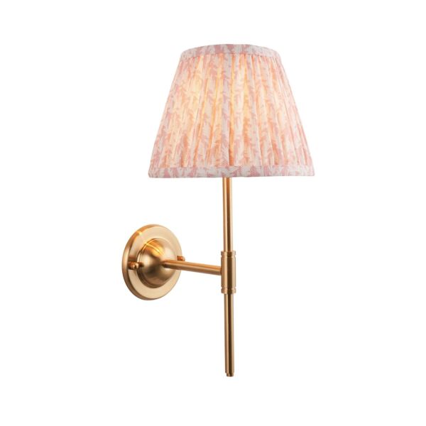 Endon Lighting - Dome T Bar & Leaf 20cm - 115972 - Aged Brass Peach Wall Light
