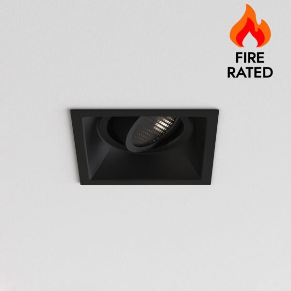 Astro Lighting - Minima Square Adjustable 1249043 - Fire Rated Matt Black Downlight/Recessed