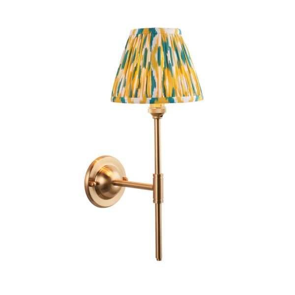 Endon Lighting - Dome T Bar & Ikat 16cm - 115618 - Aged Brass Yellow Jade Wall Light