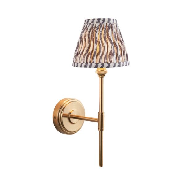 Endon Lighting - Step T Bar & Ripple 16cm - 115764 - Aged Brass Grey Wall Light