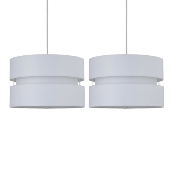 Pair of White Layered Easy Fit Light Shades