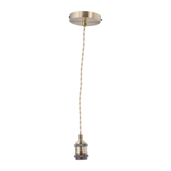Flex - Antique Brass Pendant Kit with Cream Braided Cable