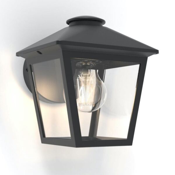 Lutec - Zago - 5294502012 - Black Clear Glass IP44 Outdoor Wall Light