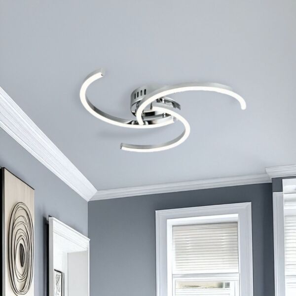 Curve - Chrome LED Flush Ceiling Light