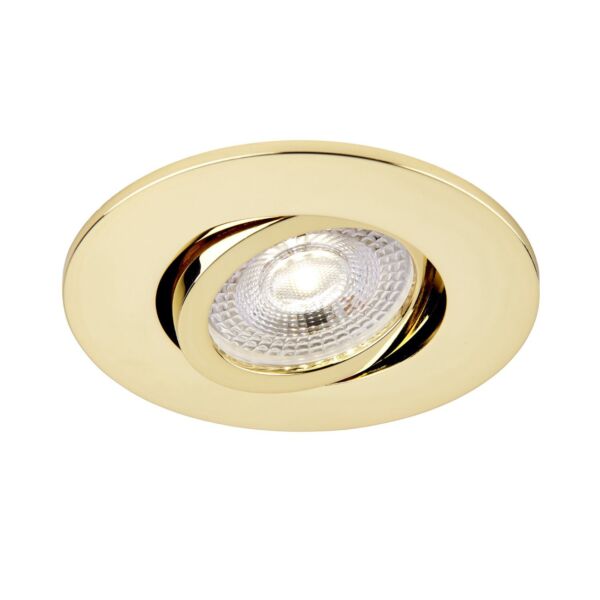 Saxby Lighting - Saxby ShieldONE 75 - 109808 & 113315 - Brass Tilt Recessed Fire Rated Ceiling Downlight