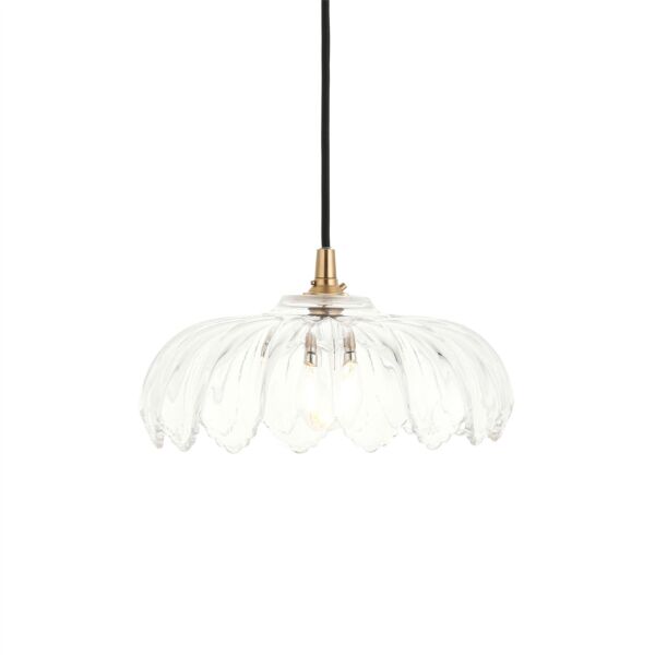 Endon Lighting - Eltham - 120752 - Aged Brass Black Twisted Clear Glass Ceiling Pendant Light