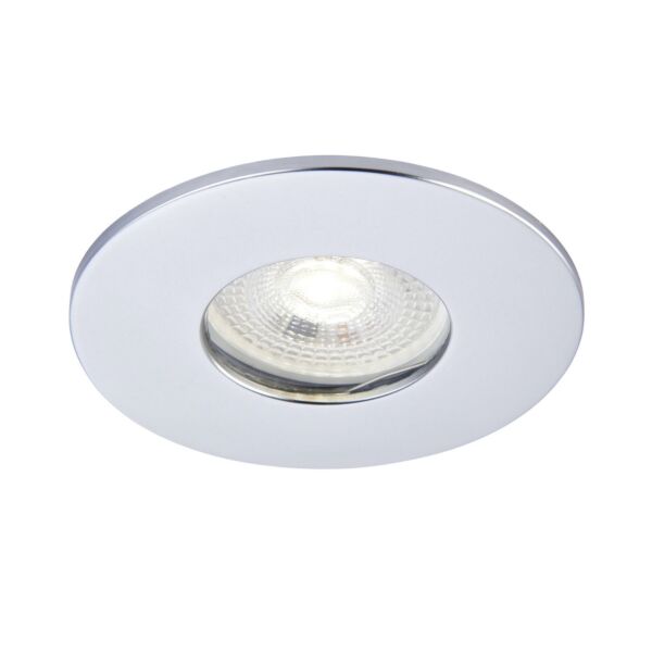 Saxby Lighting - Saxby ShieldONE 75 - 109808 & 113305 - Silver IP65 Fixed Bathroom Recessed Fire Rated Ceiling Downlight