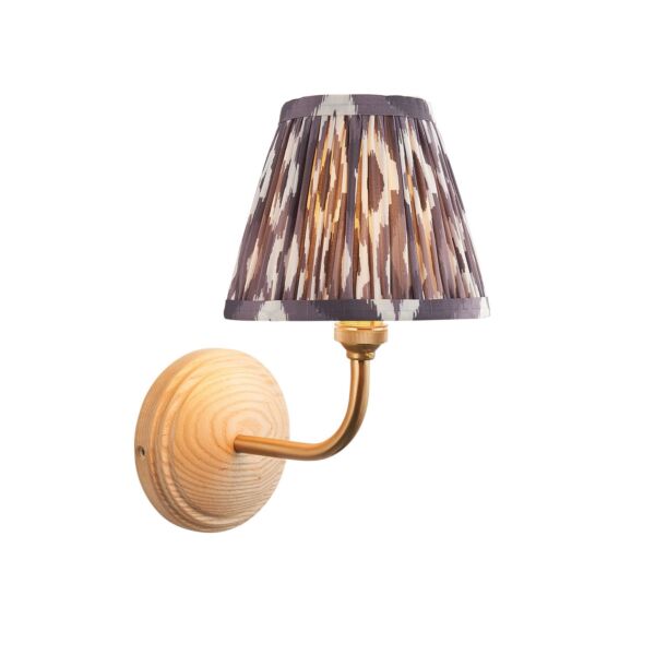 Endon Lighting - Wood Arc & Ikat 16cm - 115816 - Ash Wood Grey Wall Light