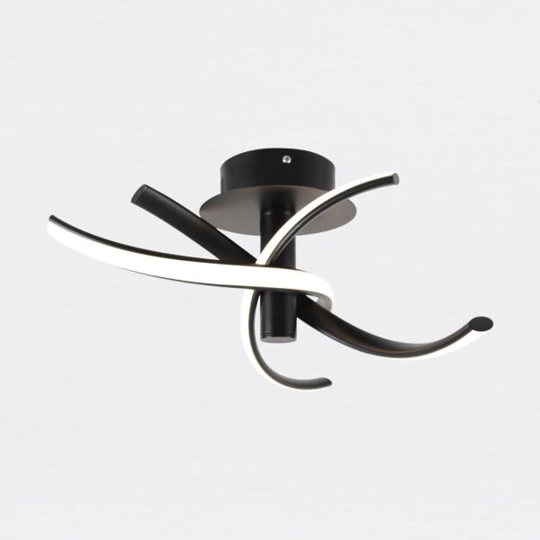 Matt Black LED Twist Ceiling Light