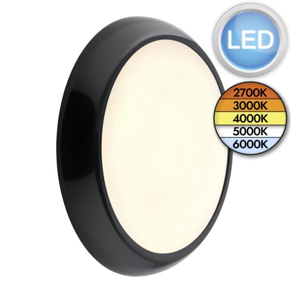Saxby Lighting - Saxby HeroULTRA - 113960 & 113966 - LED Black Opal IP65 Outdoor Bulkhead Light