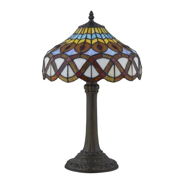 Leonard - Tiffany Coloured Glass 36cm Table Lamp