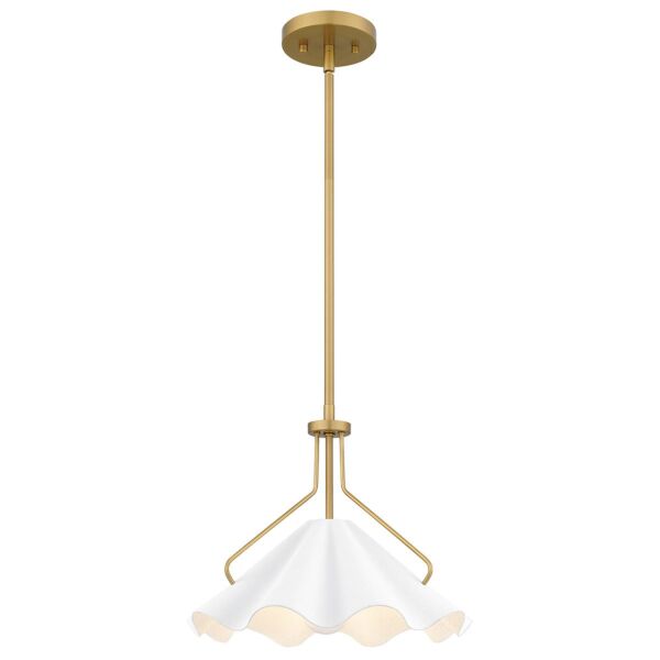 Quoizel Lighting - Mejia - QZ-MEJIA-1P-S-AB - Aged Brass White Ceiling Pendant Light