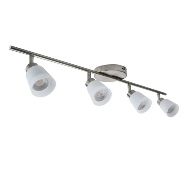 Tecoma - Satin Nickel with Frosted Glass 4 Way Adjustable Spotlight