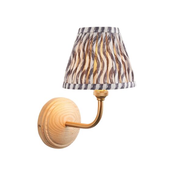 Endon Lighting - Wood Arc & Ripple 16cm - 115812 - Ash Wood Grey Wall Light