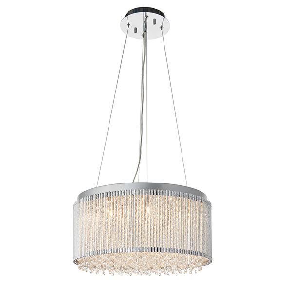 Endon Lighting - Galina - 81981 - Chrome Clear Crystal Glass 12 Light Ceiling Pendant Light