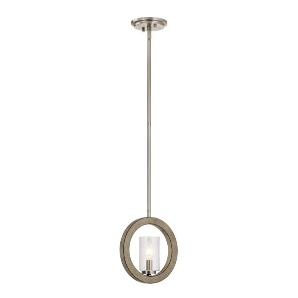 Kichler Lighting - Grand Bank - KL-GRAND-BANK1 - Distressed Grey Clear Seeded Glass Ceiling Pendant Light