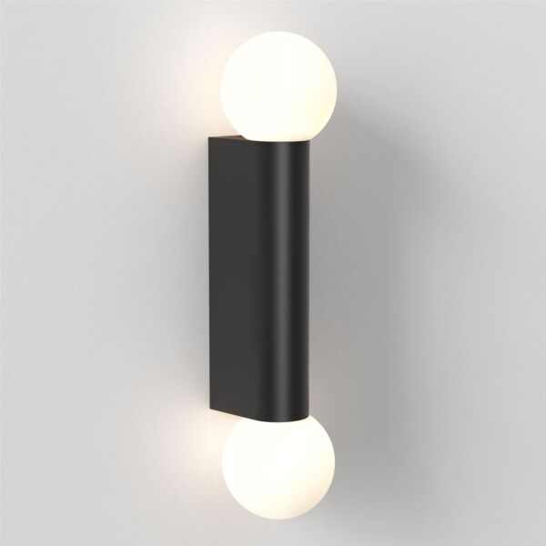 Astro Lighting - Ortona - 1459006 - Black Opal Glass 2 Light IP44 Bathroom Wall Light
