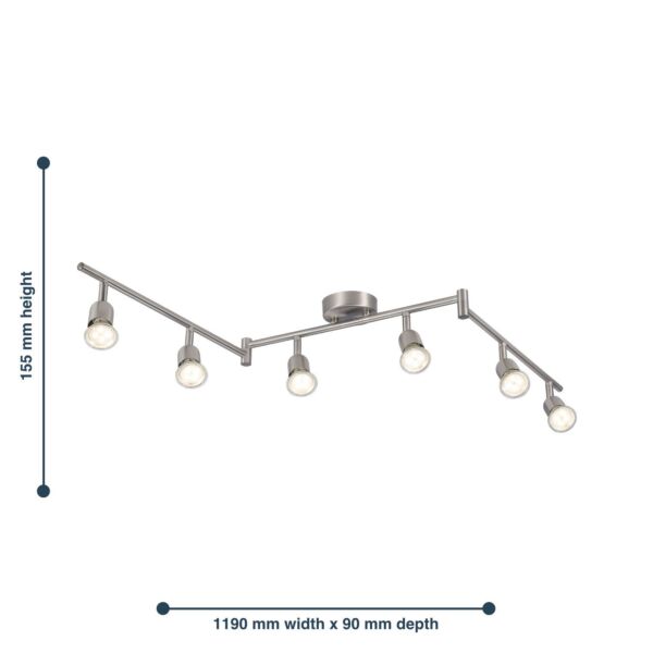 Nordlux - Avenue 6-Rail - 2113210132 - Steel 6 Light Ceiling Spotlight