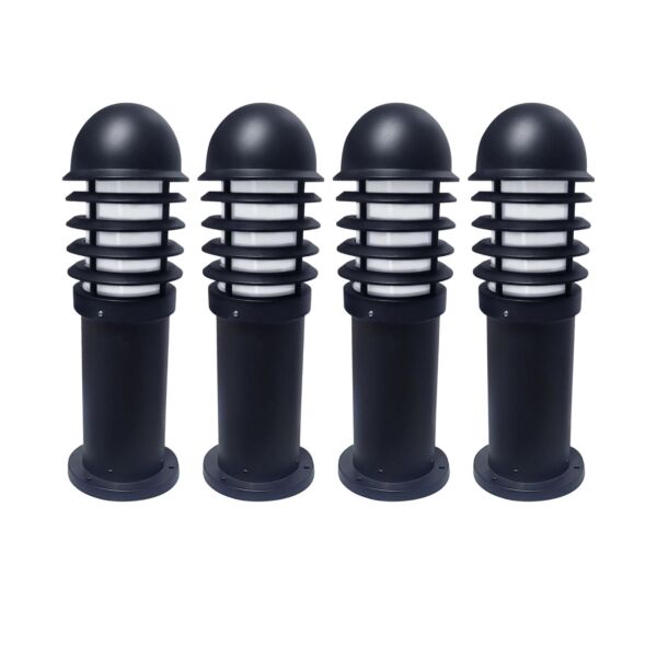 Set of 4 Mason - Black Louvred 475mm Post Lights