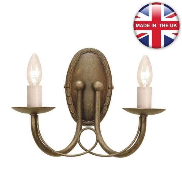 Elstead - Minster MN2-BLK-GOLD Wall Light