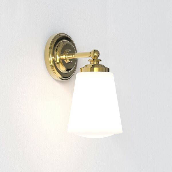 Astro Lighting - Anton - 1106007 - Brass White Glass IP44 Bathroom Wall Light