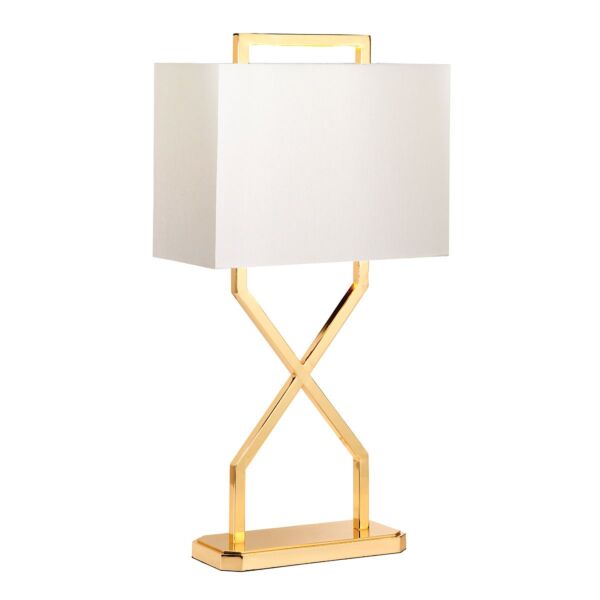 Elstead Lighting - Cross - CROSS-TL-IVORY - Gold Ivory Table Lamp With Shade