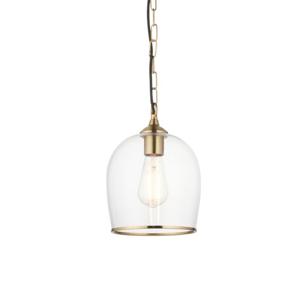 Endon Lighting - Ashcroft - 120624 - Aged Brass Clear Glass Ceiling Pendant Light