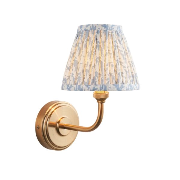Endon Lighting - Step Arc & Leaf 16cm - 115746 - Aged Brass Blue Wall Light