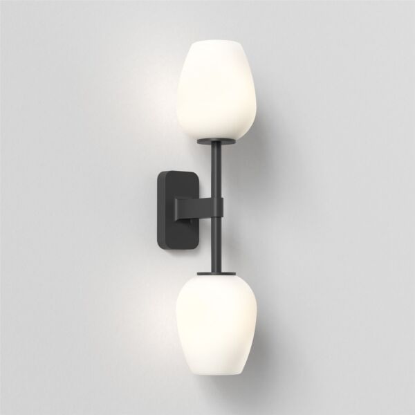 Astro Lighting - Tacoma Twin 1429005 - IP44 Matt Black Wall Light Excluding Shade