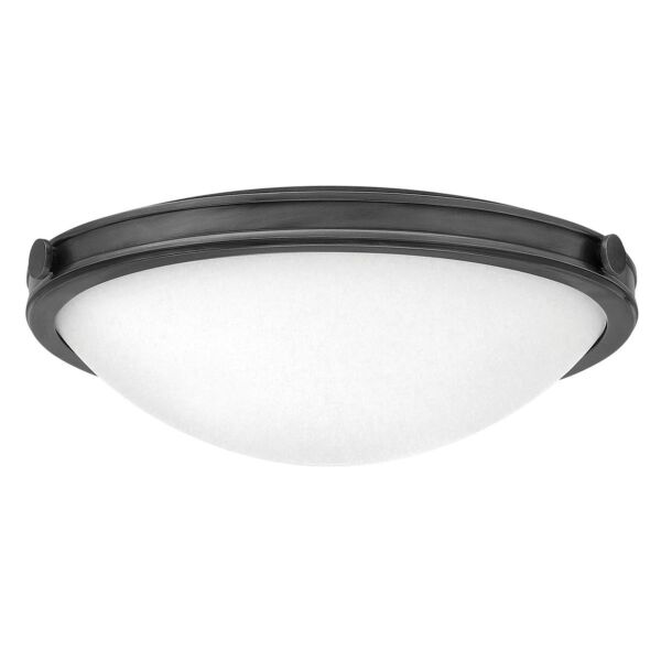 Hinkley Lighting - Collier - HK-COLLIER-F-M-BX - Black Frosted Glass 3 Light Flush Ceiling Light