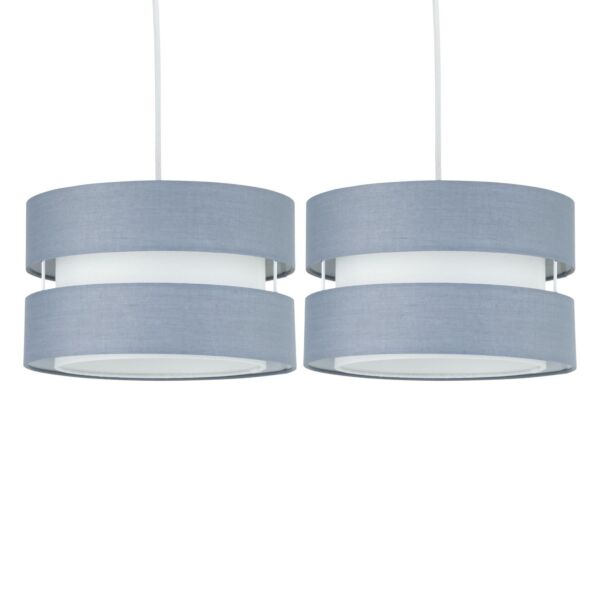 Set of  2 Benni - Grey 26cm Pendant Shades