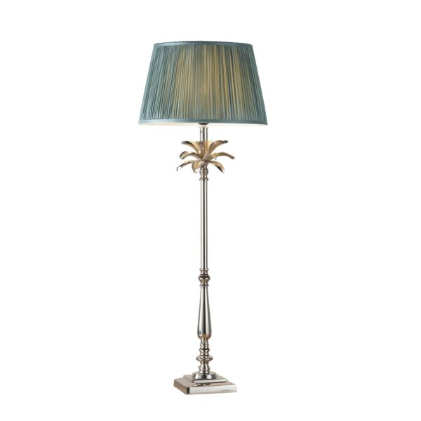 Endon Lighting - Leaf - 91161 - Nickel Fir Table Lamp With Shade